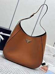 Prada Large leather shoulder bag with topstitching - 1