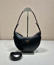 Prada Arqué leather shoulder bag Black-22.5*18.5*6.5cm - 1