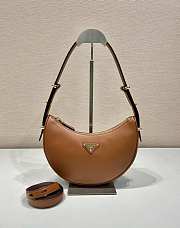 Prada Arqué leather shoulder bag Brown-22.5*18.5*6.5cm - 1