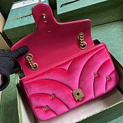 Gucci | GG MARMONT SERIES SMALL SHOULDER BAG Rose Pink Velvet - 3