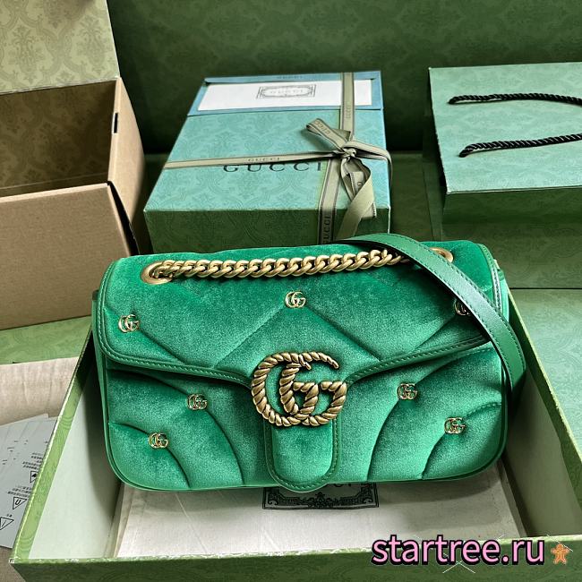 Gucci | GG MARMONT SERIES SMALL SHOULDER BAG Green Velvet  - 1