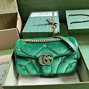 Gucci | GG MARMONT SERIES SMALL SHOULDER BAG Green Velvet  - 1