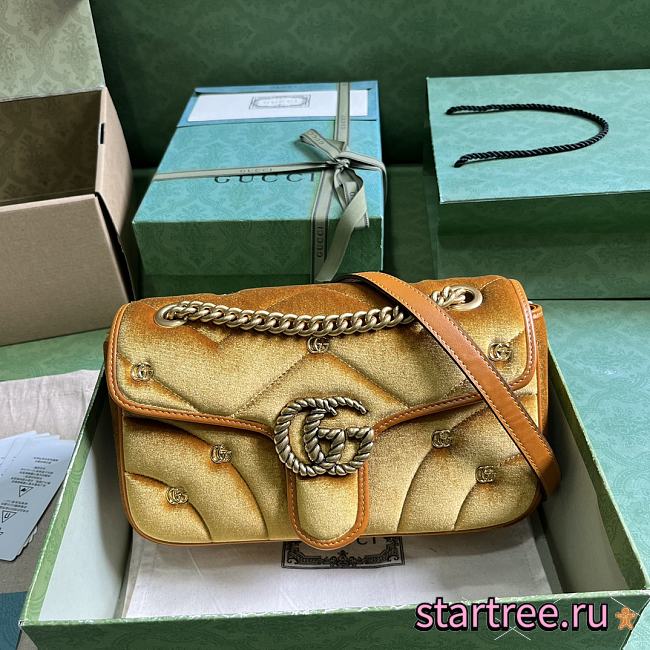 Gucci | GG MARMONT SERIES SMALL SHOULDER BAG Yellow Velvet  - 1