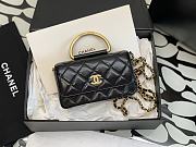 CHANEL Shoulder Bag with Handle Shiny Leather - 1