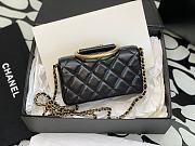 CHANEL Shoulder Bag with Handle Shiny Leather - 3