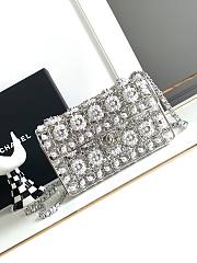 Chanel Pearl Mini Flap Bag Silver - 1