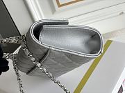 CHANEL Metallic Lambskin Quilted Chain Top Handle Clutch With Chain Silver - 2