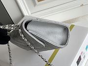 CHANEL Metallic Top Handle Clutch Lambskin Quilted Chain With Chain Silver - 2