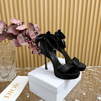 Dior Mlle Heeled Sandal Black Satin