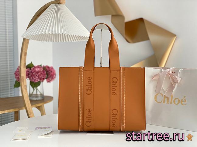 Chloé Large Woody Tote Bag Caramel - 1