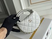 CHANEL Lambskin Quilted Chain Around Pouch White-16cm - 4