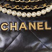 Chanel Mini 22 Bag Black With Pearl Chain - 2
