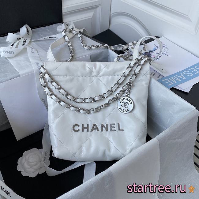 Chanel Mini 22 Bag White With Slilver Hardware - 1