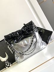 Chanel 22 Small Shoulder Black and Silver Gradient Color - 2