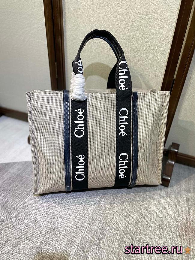 Chloé Large Woody Tote Bag Black - 1