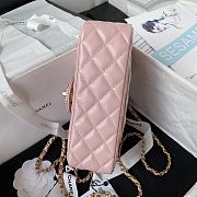 Chanel Mini Classic Bag With Diamond Handle In Pink - 5