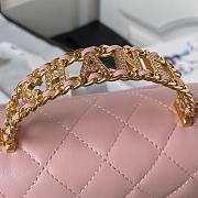 Chanel Mini Classic Bag With Diamond Handle In Pink - 4