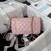 Chanel Mini Classic Bag With Diamond Handle In Pink - 3