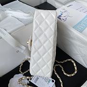 Chanel Mini Classic Bag With Diamond Handle In White - 4