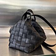 BOTTEGA VENETA Bowling Cassette Woven Leather Shoulder Bag In Black  - 5