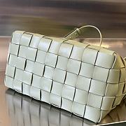 BOTTEGA VENETA Bowling Cassette Woven Leather Shoulder Bag In Light Green - 3