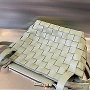 BOTTEGA VENETA Bowling Cassette Woven Leather Shoulder Bag In Light Green - 2