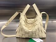 BOTTEGA VENETA Bowling Cassette Woven Leather Shoulder Bag In Light Beige - 1