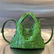 BOTTEGA VENETA Bowling Cassette Woven Leather Shoulder Bag In Green - 1