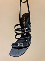 YSL Saint Lauren Sandals in Black With Letters - 3