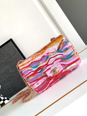 Chanel Mini Flap Bag Sequin Bag-20cm