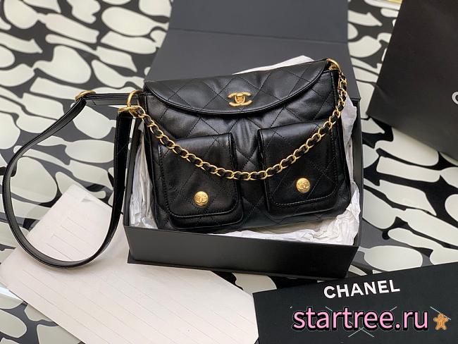 CHANEL 24P Hobo Retro Bag AS4668 Black - 1