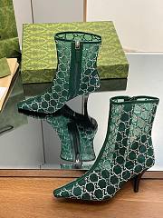 GUCCI WOMEN'S GG MID-HEEL BOOT In Green  - 5