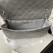 Chanel | Classic Flap Bag Silver Hardware Sliver Leather  -27*38*12cm - 4