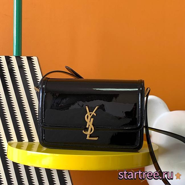 YSL Saint Lauren SOLFERINO MEDIUM PATENT LEATHER SHOULDER BAG - 1