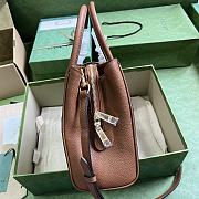 GUCCI JACKIE 1961 SMALL NATURAL GRAIN TOTE In Brown - 4