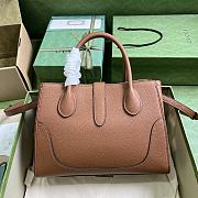 GUCCI JACKIE 1961 SMALL NATURAL GRAIN TOTE In Brown - 5