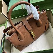 GUCCI JACKIE 1961 SMALL NATURAL GRAIN TOTE In Brown - 3