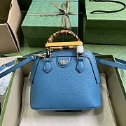 Gucci Diana Mini Leather Tote Bag In Blue - 1