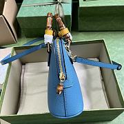 Gucci Diana Mini Leather Tote Bag In Blue - 3