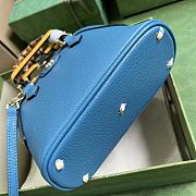 Gucci Diana Mini Leather Tote Bag In Blue - 4