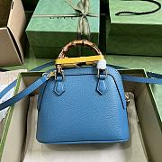 Gucci Diana Mini Leather Tote Bag In Blue - 5