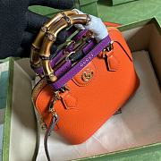 Gucci Diana Mini Leather Tote Bag In Orange - 5