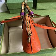 Gucci Diana Mini Leather Tote Bag In Orange - 4