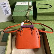 Gucci Diana Mini Leather Tote Bag In Orange - 3