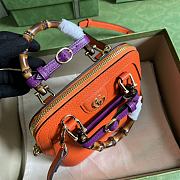 Gucci Diana Mini Leather Tote Bag In Orange - 2