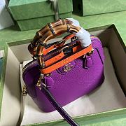 Gucci Diana Mini Leather Tote Bag In Purple - 5