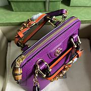 Gucci Diana Mini Leather Tote Bag In Purple - 4