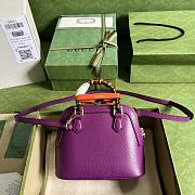 Gucci Diana Mini Leather Tote Bag In Purple - 3