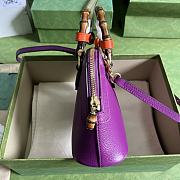 Gucci Diana Mini Leather Tote Bag In Purple - 2
