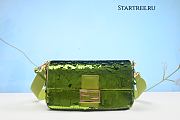 Fendi Baguette handbag Green sequin and leather handbag - 1